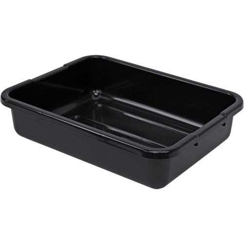 All-Purpose Ribbed-Bottom Storage Tub, 5" H x 15" D x 21" L, Plastic, Black Les Distributions ICE