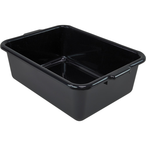 All-Purpose Flat-Bottom Storage Tub, 7" H x 15" D x 21" L, Plastic, Black Les Distributions ICE