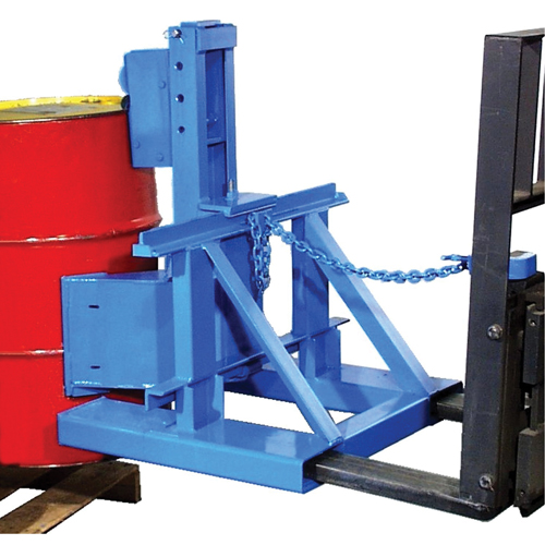 Manipulateur de barils MORSPEED 1500 pour chariot &eacute;l&eacute;vateur, Pour 55 gal. US (45 gal. imp.) Les Distributions ICE