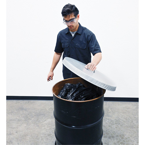 Couvercle pour baril ouvert en acier galvanis&eacute; Les Distributions ICE