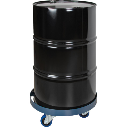 Chariot pour baril, Acier, Capacit&eacute;e 1400 lb, Diam&egrave;tre 24", Roue en &eacute;lastique bleu Les Distributions ICE