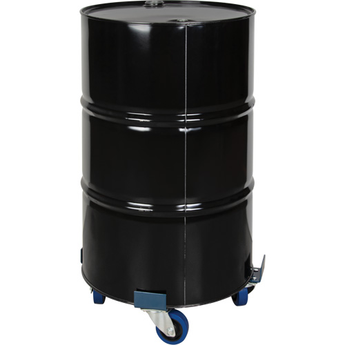 Chariot pour baril, Acier, Capacit&eacute;e 1400 lb, Diam&egrave;tre 24", Roue en &eacute;lastique bleu Les Distributions ICE