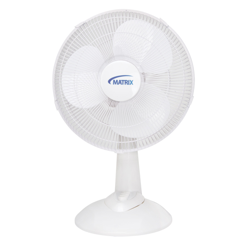 Oscillating Desk Fan with Push Buttons, 12" Diameter, 3 Speeds Les Distributions ICE