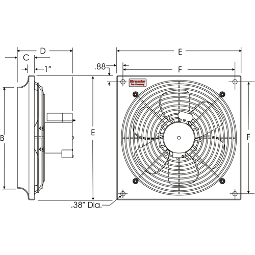 Ventilateurs muraux d'usage g&eacute;n&eacute;ral, Commercial, 2 vitesses, Diam&egrave;tre de 12" Les Distributions ICE