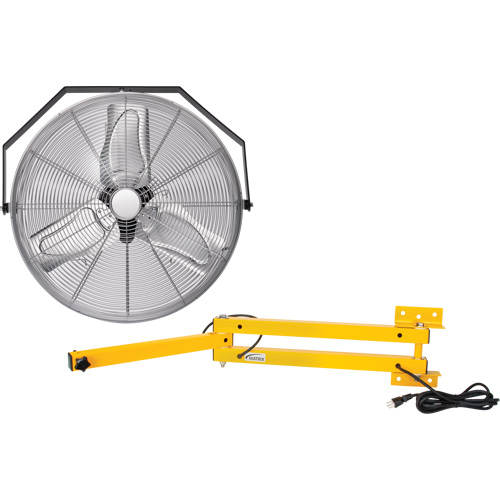 Trousse de ventilateur pour poste de travail industriel avec bras double verrouillable, Industriel, 3 vitesses, Diam&egrave;tre de 24" Les Distributions ICE