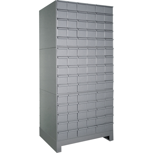 Industrial Drawer Cabinets With Base, 90 Drawers, 34-1/8" W x 12-1/4" D x 69-1/8" H, Grey Les Distributions ICE