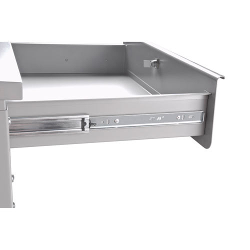 Cabinet Style Shop Desk, 34-1/2" W x 30" D x 53" H, Grey Les Distributions ICE