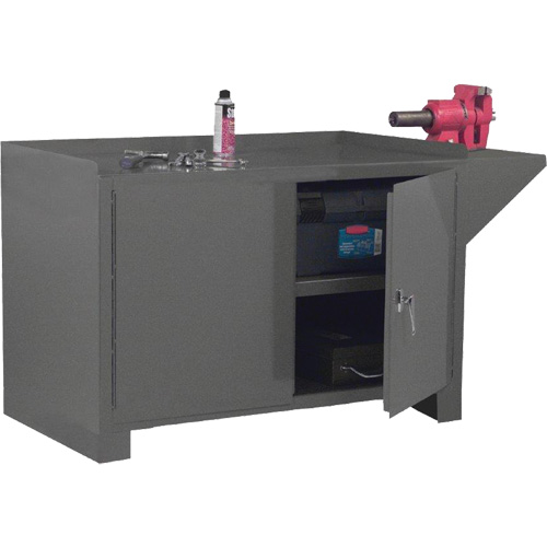 Stationary Workstation, Steel Surface, 60-1/8" W x 24-1/4" D x 36-3/16" H Les Distributions ICE