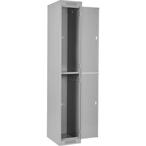 Clean Line Lockers, 2 -tier, Bank of 4, 48" x 18" x 72", Steel, Grey, Rivet (Assembled) Les Distributions ICE