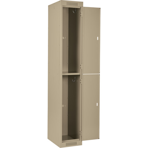 Clean Line Lockers, 2 -tier, Bank of 3, 36" x 18" x 72", Steel, Beige, Rivet (Assembled) Les Distributions ICE