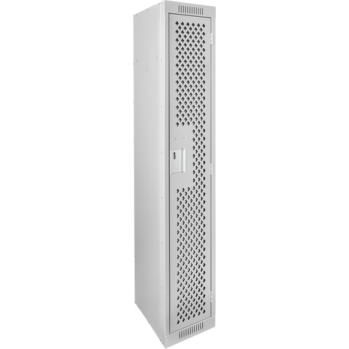 Clean Line Lockers, 12" x 15" x 72", Steel, Grey, Rivet (Assembled), Perforated Les Distributions ICE