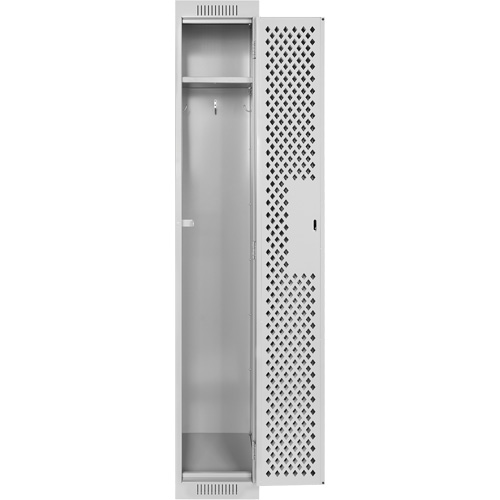 Clean Line Lockers, 12" x 15" x 72", Steel, Grey, Rivet (Assembled), Perforated Les Distributions ICE