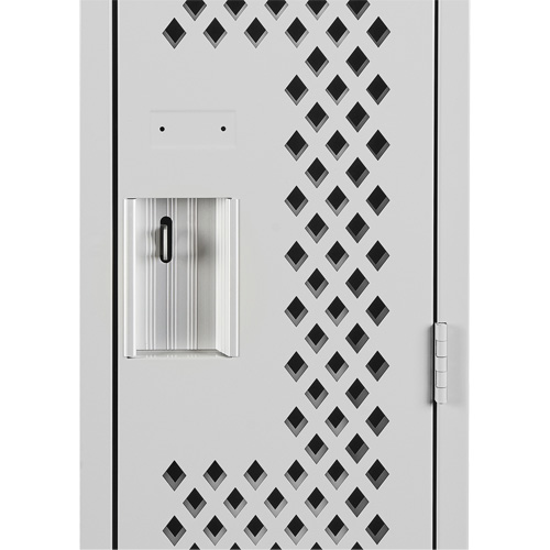 Clean Line Lockers, Bank of 3, 36" x 15" x 72", Steel, Grey, Rivet (Assembled), Perforated Les Distributions ICE