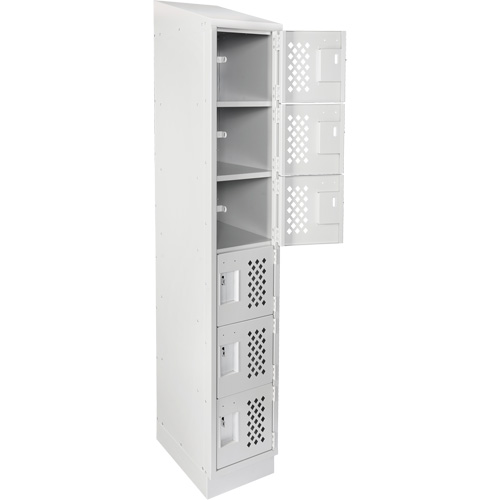 Clean-Line Perforated Lockerette, 6 -tier, 12" x 72" x 12", Steel Les Distributions ICE