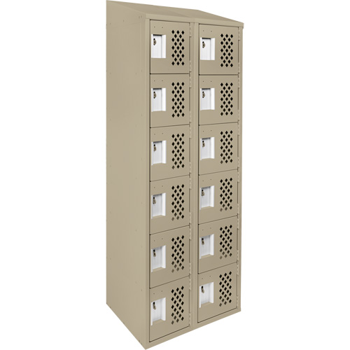 Clean-Line Perforated Lockerette, 6 -tier, Bank of 2, 12" x 72" x 12", Steel Les Distributions ICE