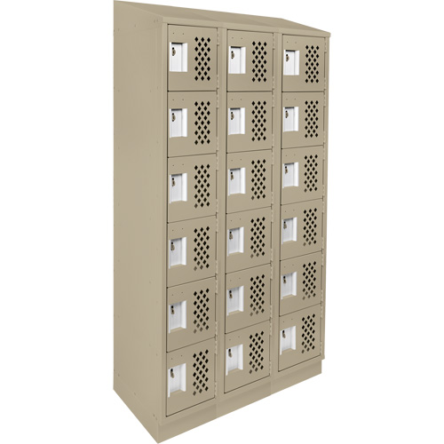 Clean-Line Perforated Lockerette, 6 -tier, Bank of 3, 12" x 72" x 12", Steel Les Distributions ICE