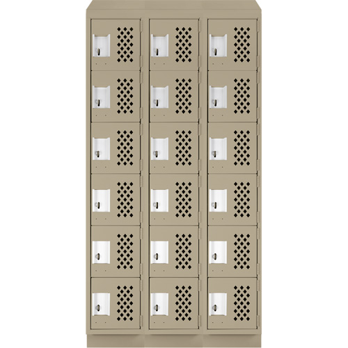 Clean-Line Perforated Lockerette, 6 -tier, Bank of 3, 12" x 72" x 12", Steel Les Distributions ICE