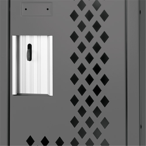 Clean Line Lockers, Bank of 3, 36" x 15" x 72", Steel, Charcoal, Rivet (Assembled), Perforated Les Distributions ICE