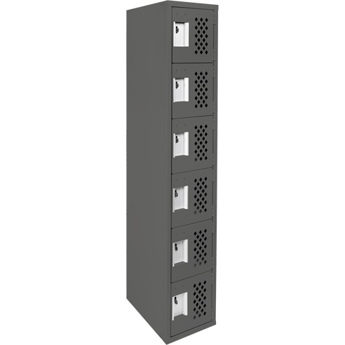 Assembled Lockerettes Clean Line Perforated Economy Lockers, 6 -tier, 18" x 72" x 12", Steel Les Distributions ICE