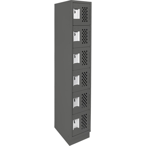 Clean-Line Perforated Lockerette, 6 -tier, 15" x 72" x 12", Steel Les Distributions ICE