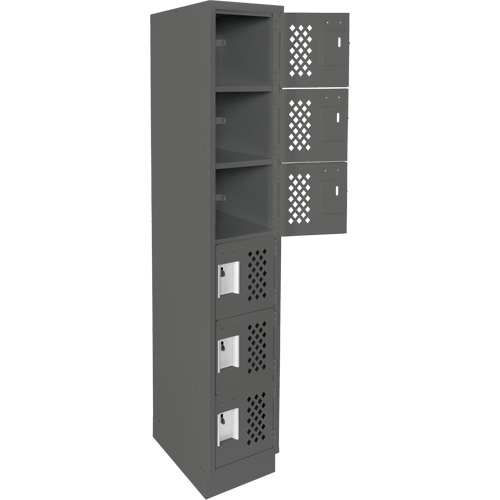 Clean-Line Perforated Lockerette, 6 -tier, 15" x 72" x 12", Steel Les Distributions ICE