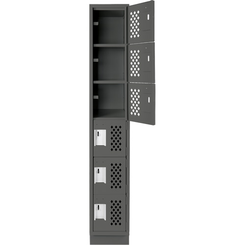 Clean-Line Perforated Lockerette, 6 -tier, 15" x 72" x 12", Steel Les Distributions ICE
