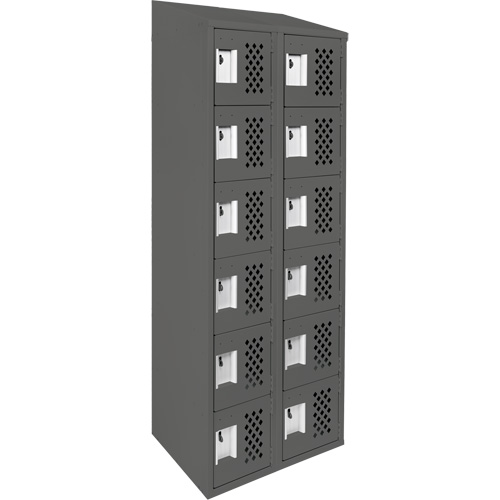 Clean-Line Perforated Lockerette, 6 -tier, Bank of 2, 12" x 72" x 12", Steel Les Distributions ICE