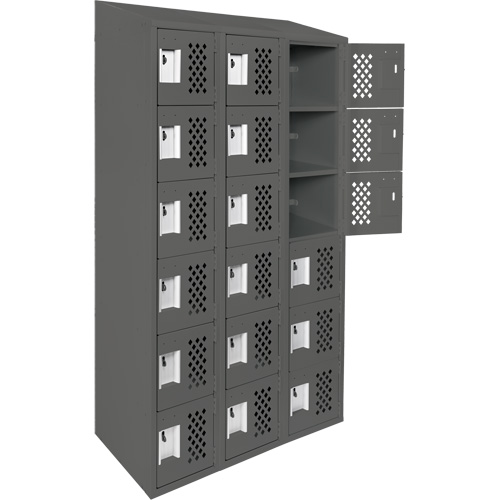 Petit casier perfor&eacute; Clean-Line, 6 niveaux, Bloc de 3, 12" x 72" x 12", Acier Les Distributions ICE