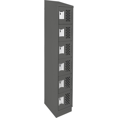 Assembled Lockerettes Clean Line Perforated Economy Lockers, 6 -tier, 18" x 72" x 12", Steel Les Distributions ICE