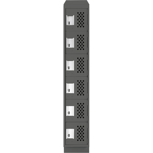 Assembled Lockerettes Clean Line Perforated Economy Lockers, 6 -tier, 18" x 72" x 12", Steel Les Distributions ICE