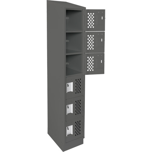 Assembled Lockerettes Clean Line Perforated Economy Lockers, 6 -tier, 18" x 72" x 12", Steel Les Distributions ICE