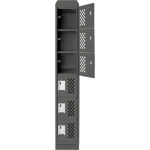 Assembled Lockerettes Clean Line Perforated Economy Lockers, 6 -tier, 18" x 72" x 12", Steel Les Distributions ICE