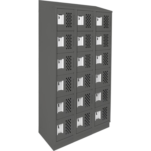 Clean-Line Perforated Lockerette, 6 -tier, Bank of 3, 12" x 72" x 12", Steel Les Distributions ICE