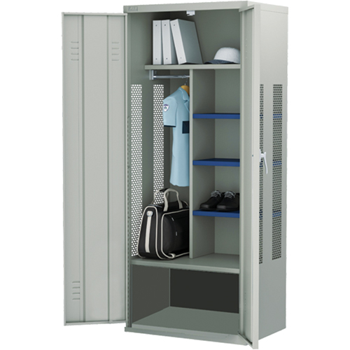 Casier pour &eacute;quipement, Acier, 36" la x 24" p x 72" h, Gris Les Distributions ICE