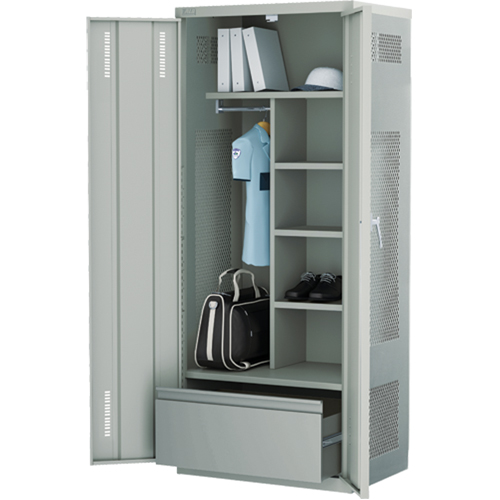 Casier de luxe pour &eacute;quipement, Acier, 36" la x 24" p x 72" h, Gris Les Distributions ICE