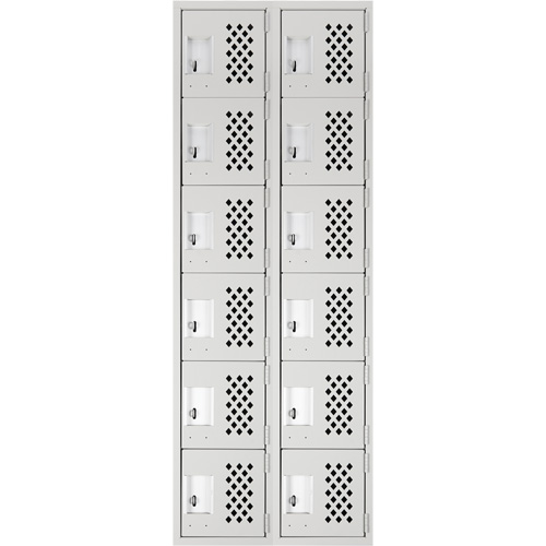 Clean Line Lockerettes, 6 -tier, Bank of 2, 18" x 72" x 12", Steel Les Distributions ICE