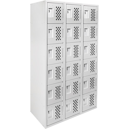 Clean Line Lockerettes, 6 -tier, Bank of 3, 18" x 72" x 12", Steel Les Distributions ICE