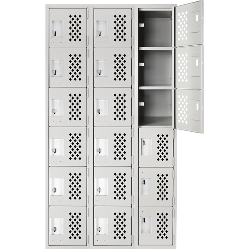Clean Line Lockerettes, 6 -tier, Bank of 3, 18" x 72" x 12", Steel Les Distributions ICE