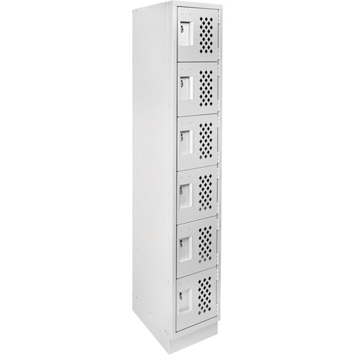 Assembled Lockerettes Clean Line Perforated Economy Lockers, 6 -tier, 18" x 72" x 12", Steel Les Distributions ICE