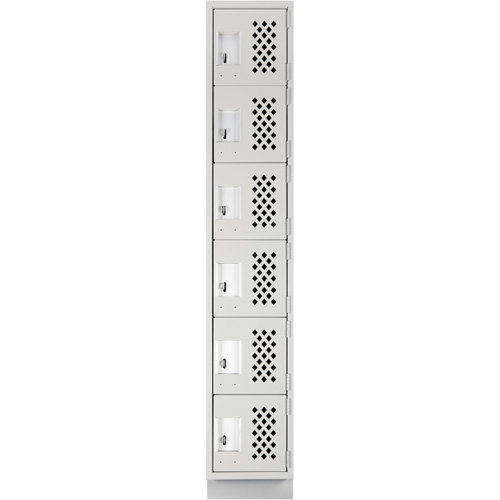 Assembled Lockerettes Clean Line Perforated Economy Lockers, 6 -tier, 18" x 72" x 12", Steel Les Distributions ICE