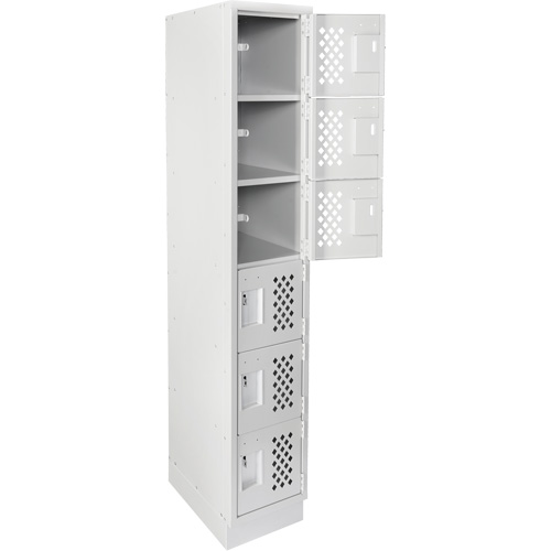 Assembled Lockerettes Clean Line Perforated Economy Lockers, 6 -tier, 18" x 72" x 12", Steel Les Distributions ICE