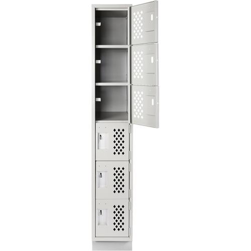 Assembled Lockerettes Clean Line Perforated Economy Lockers, 6 -tier, 18" x 72" x 12", Steel Les Distributions ICE