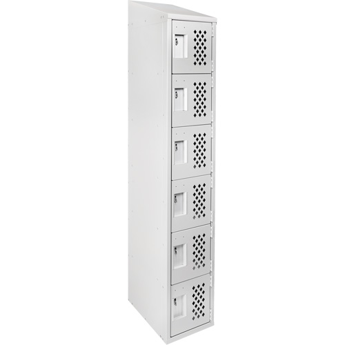 Assembled Lockerettes Clean Line Perforated Economy Lockers, 6 -tier, 18" x 72" x 12", Steel Les Distributions ICE