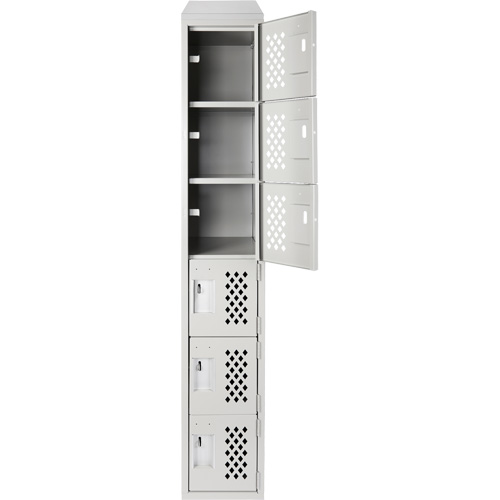 Assembled Lockerettes Clean Line Perforated Economy Lockers, 6 -tier, 18" x 72" x 12", Steel Les Distributions ICE