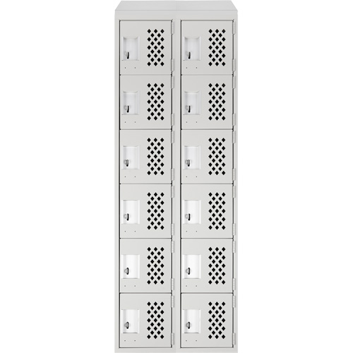 Clean-Line Perforated Lockerette, 6 -tier, Bank of 2, 12" x 72" x 12", Steel Les Distributions ICE