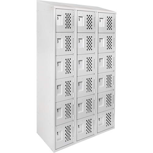 Clean-Line Perforated Lockerette, 6 -tier, Bank of 3, 12" x 72" x 12", Steel Les Distributions ICE