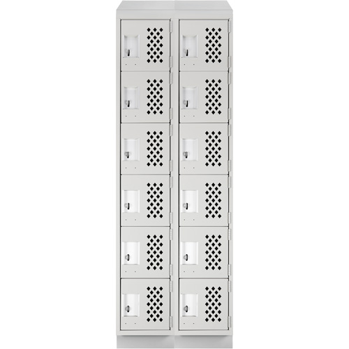 Clean-Line Perforated Lockerette, 6 -tier, Bank of 2, 12" x 72" x 12", Steel Les Distributions ICE