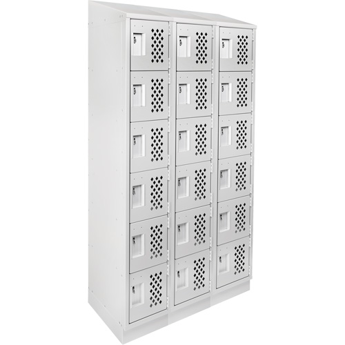 Clean-Line Perforated Lockerette, 6 -tier, Bank of 3, 12" x 72" x 12", Steel Les Distributions ICE