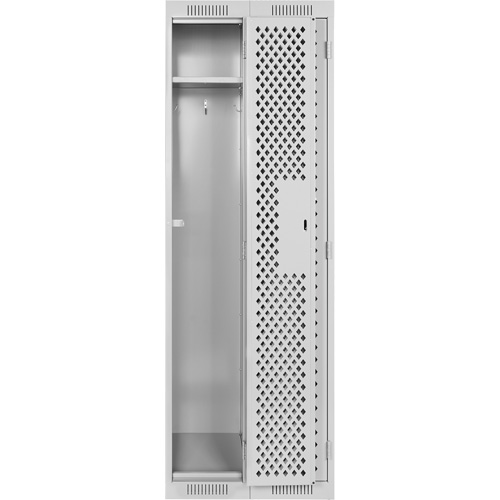 Clean Line Lockers, Bank of 2, 24" x 15" x 72", Steel, Grey, Rivet (Assembled), Perforated Les Distributions ICE