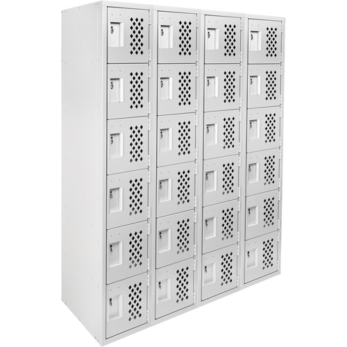 Clean Line Lockerettes, 6 -tier, Bank of 4, 18" x 72" x 12", Steel Les Distributions ICE